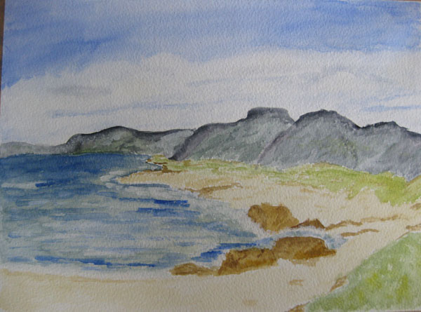 virginia's view of a Scottish beach
